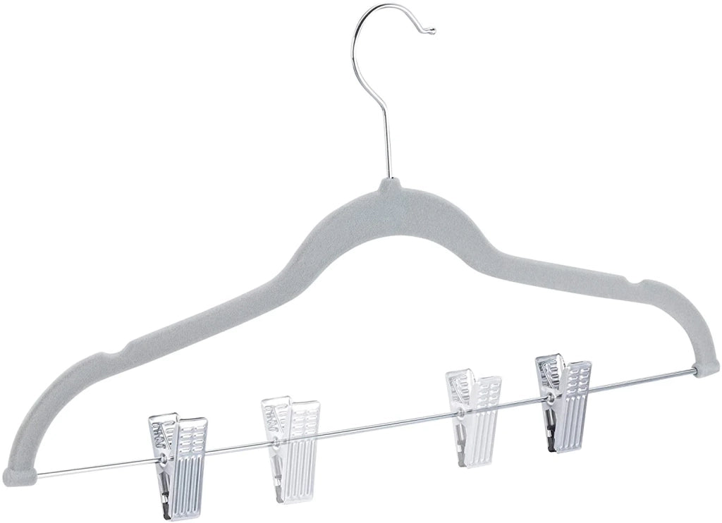 Set di 12 grucce con clip in velluto grigio 13_0000754_2
