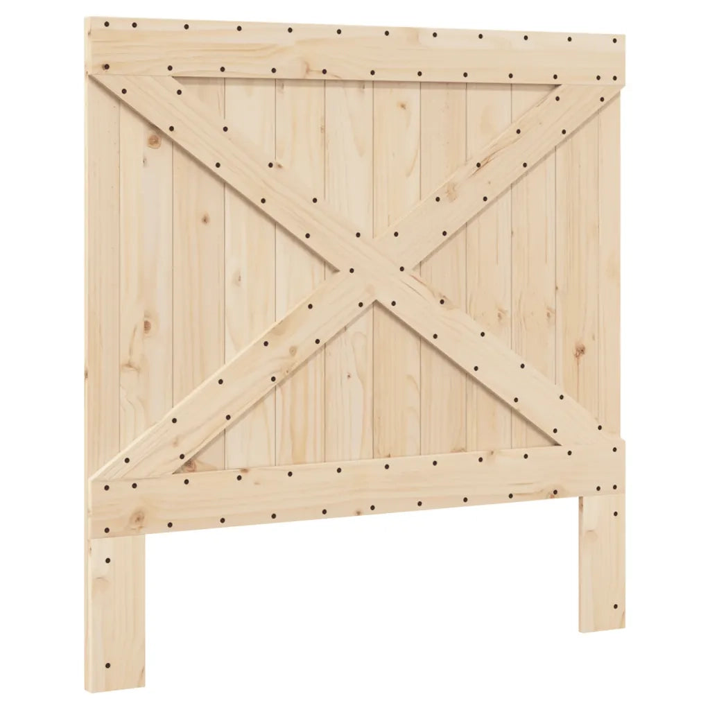 Giroletto con Testiera Grigio 100x200 cm Legno Massello di Pino 3281581