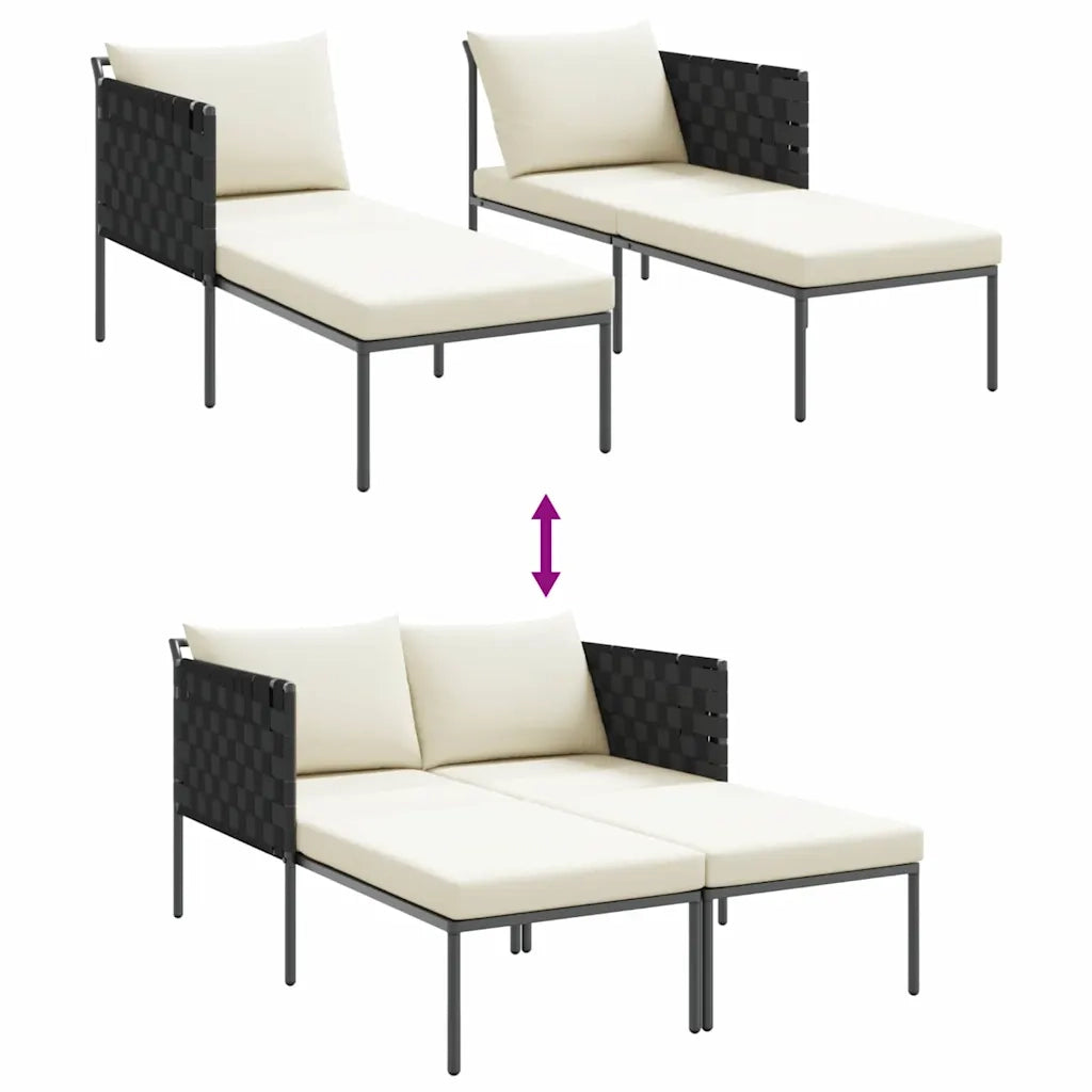 Lettino da Lettino sole | Sdraio da giardino | Lettino da sole con cuscino Antracite 153 x 115 x 69.5 cm