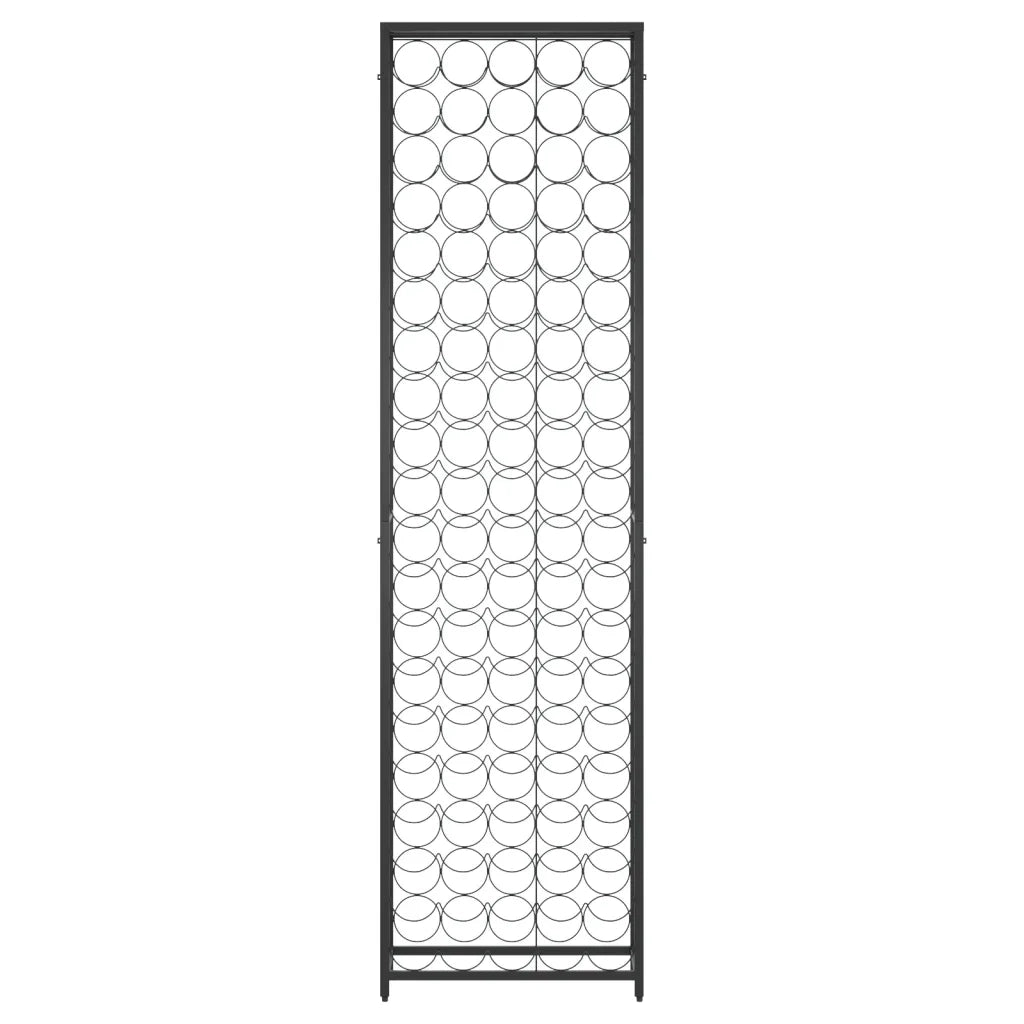 Portavini da 95 Bottiglie Nero 54x18x200cm in Ferro Battuto 358368