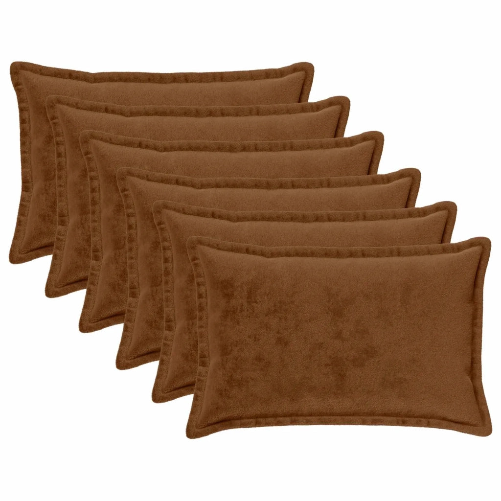 Federa 6 pcs HOUTEN Marrone Chiaro 50 x 80 cm Flanella 920288
