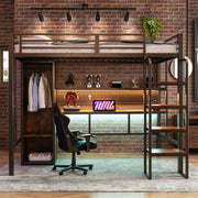 letto a castello mdf metallo nero 98 x 208 cm