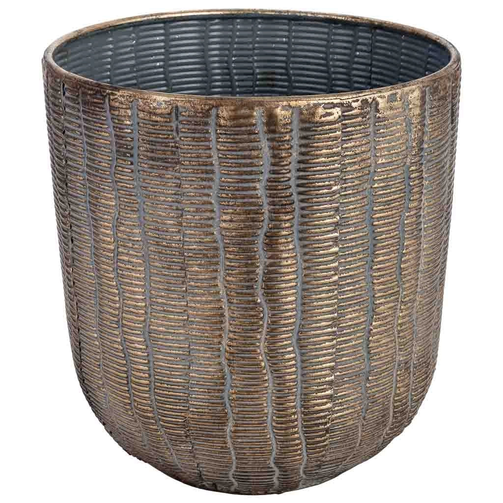Fioriera in metallo dorato 28,5x28,5x30h cm