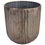 Fioriera in metallo dorato 28,5x28,5x30h cm