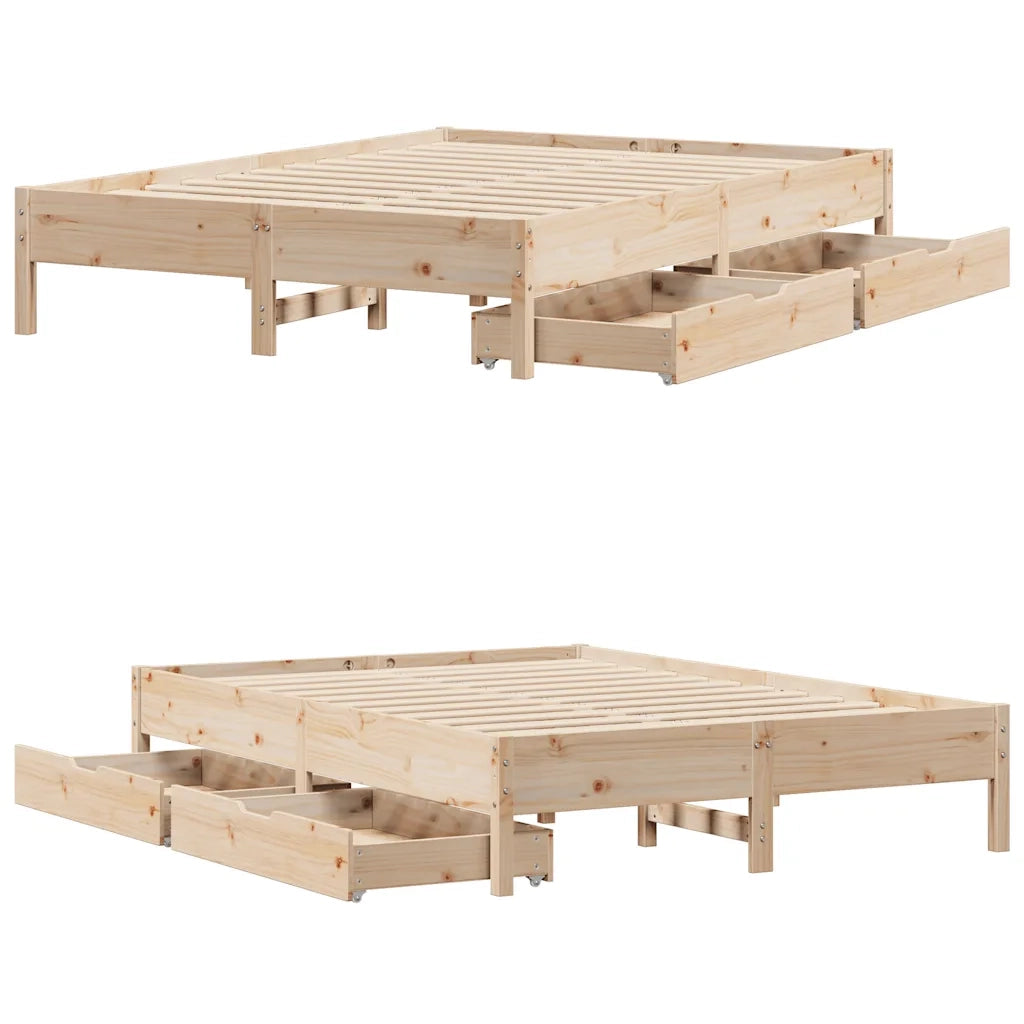 Letto senza Materasso 120x190 cm in Legno Massello di Pino 3301728