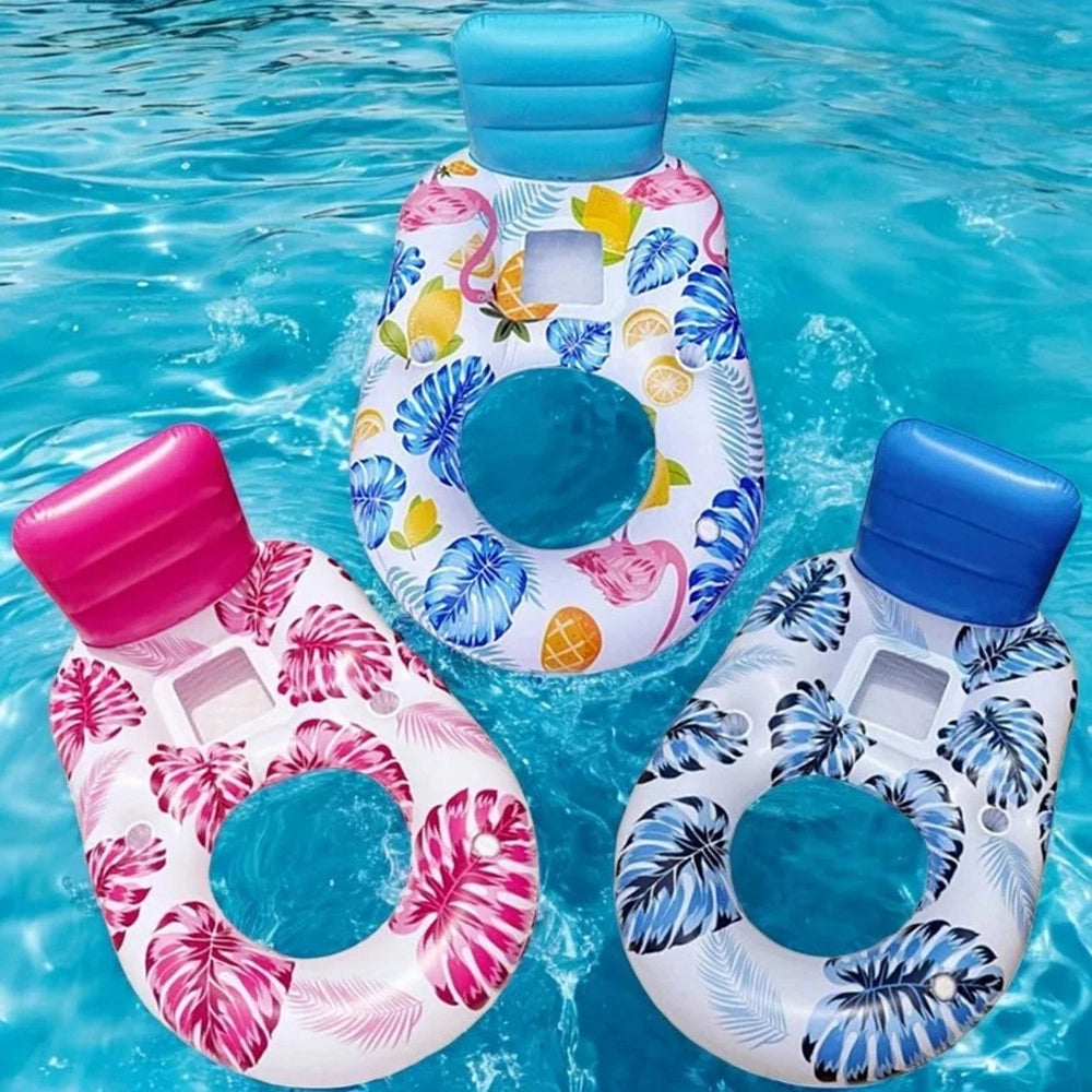 Trade Shop - Poltrona Lounge Gonfiabile Galleggiante Con Portabicchieri Piscina 170x110cm 628534 -