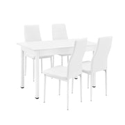 Cucina sala da pranzo tavolo da pranzo 120 cm con 4 sedie bianche rivestite bianche 03_0003980