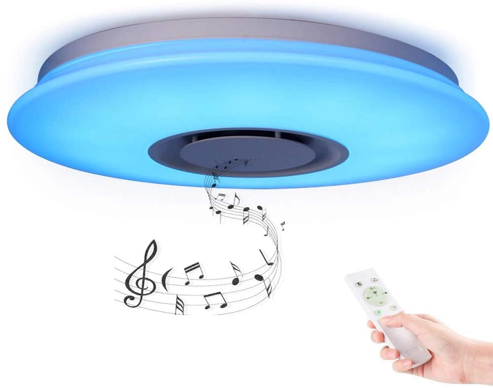 PLAFONIERA LED DA SOFFITTO 25W Ø36cm SMART RGB BLUETOOTH SPEAKER APP