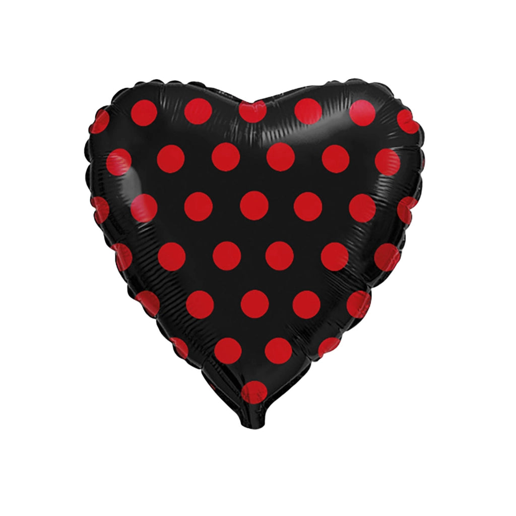 Nonsoloinformatica Palloncino Cuore Nero con Pois Rossi 18