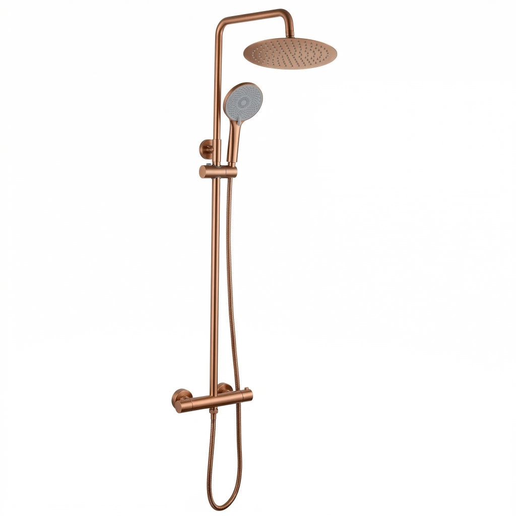Set Doccia Senza Bocca Di Erogazione Con Termostato Rea Lungo Copper Brush