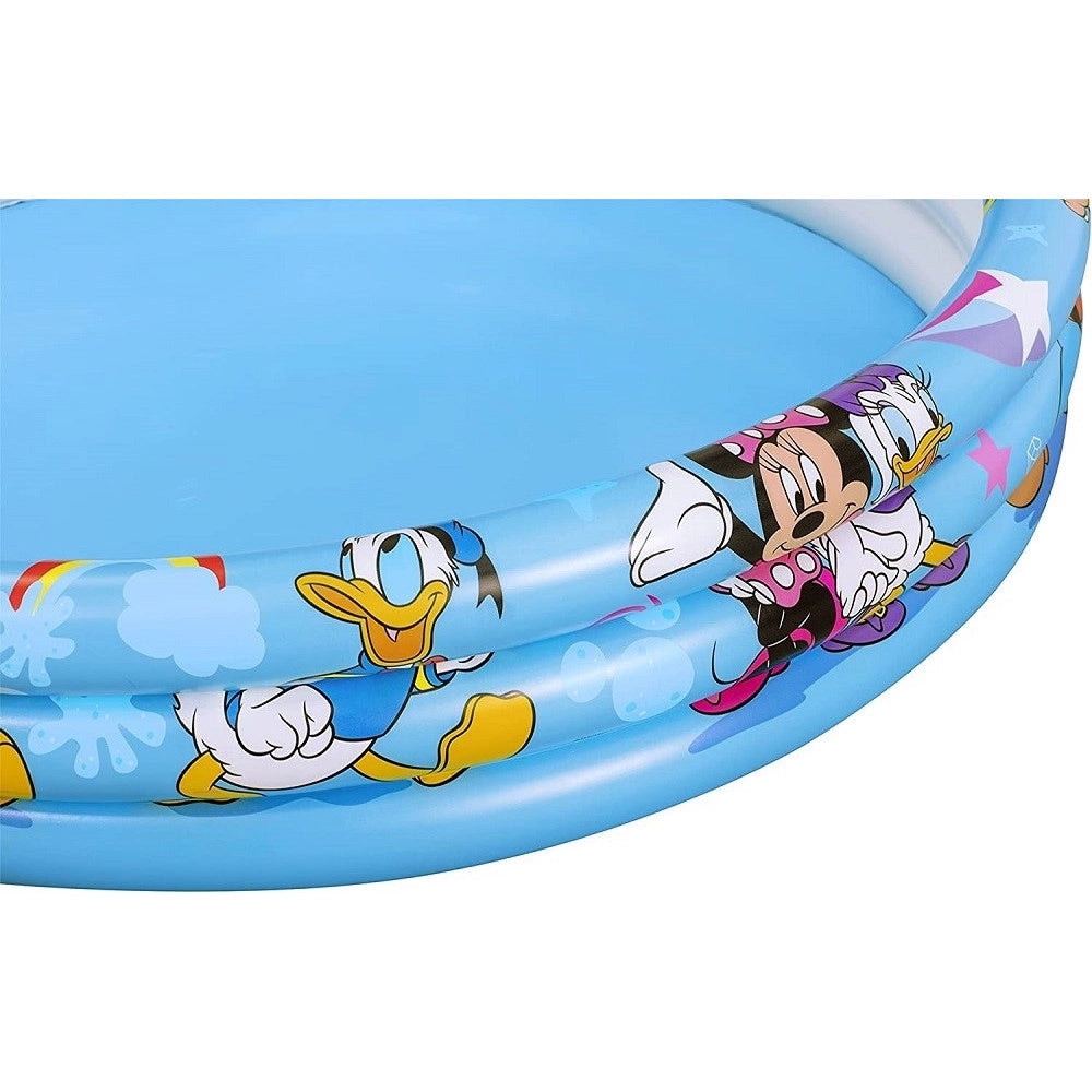 Trade Shop - Piscina Gonfiabile 3 Anelli 122 X 25 Cm Topolino Mickey Mouse Per Bambini 91007 -