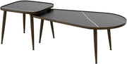 Set di tavolini Manitoba, Nero, 105 x 64.5 cm 2 parti, pieghevole salvaspazio e combinabile in modo versatile