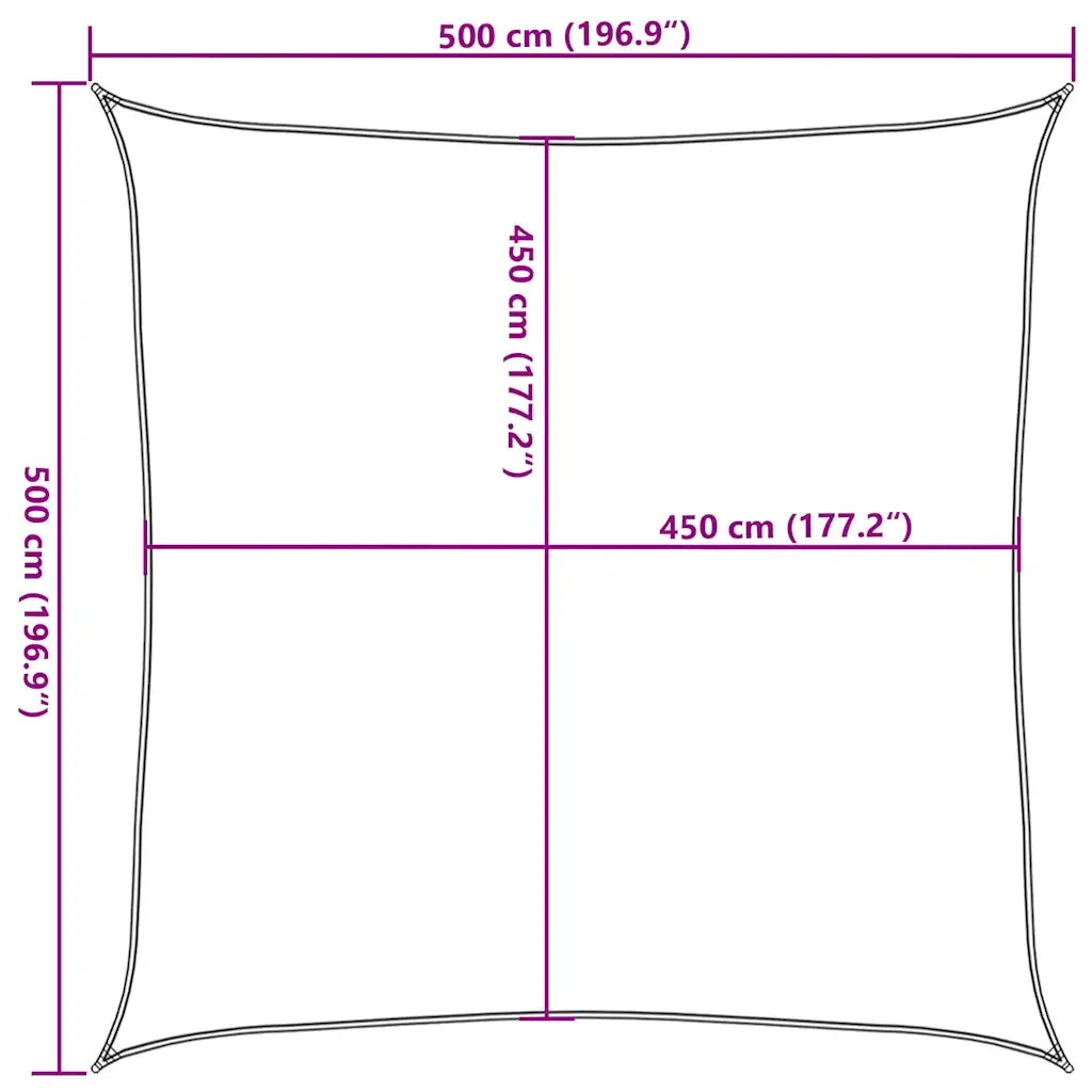 vidaXL Vela Parasole 160 g/m² Terracotta 5x5 m in HDPE