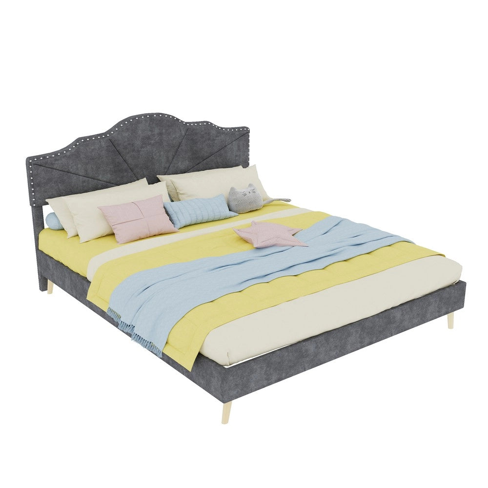 Letto Contenitore Imbottito ¨C MINIMAL ¨C Grigio 160x200 con Materasso