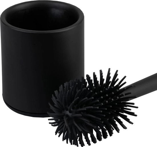 Borsetto WC con setole in silicone per massima igiene - spazzola WC con design classico - asciuga velocemente