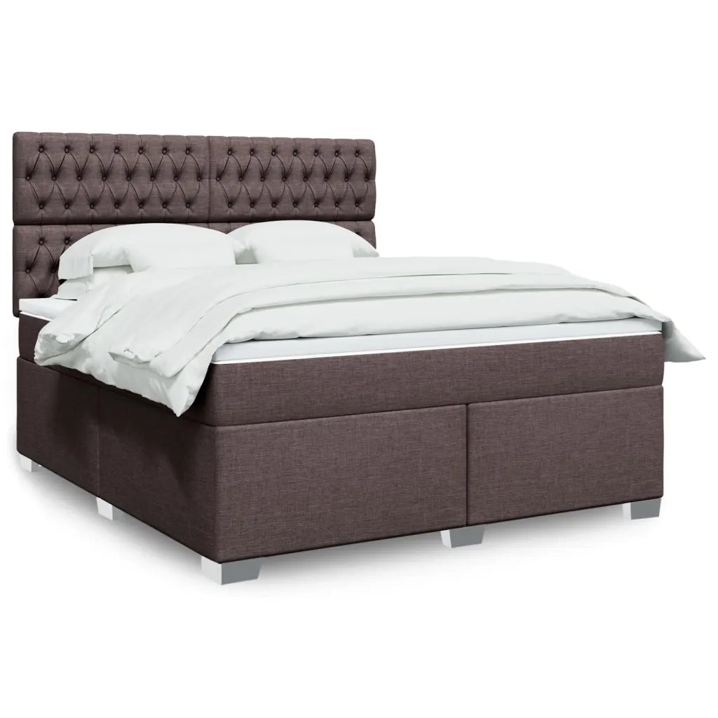 vidaXL Giroletto a Molle con Materasso Marrone Scuro 180x200cm Tessuto