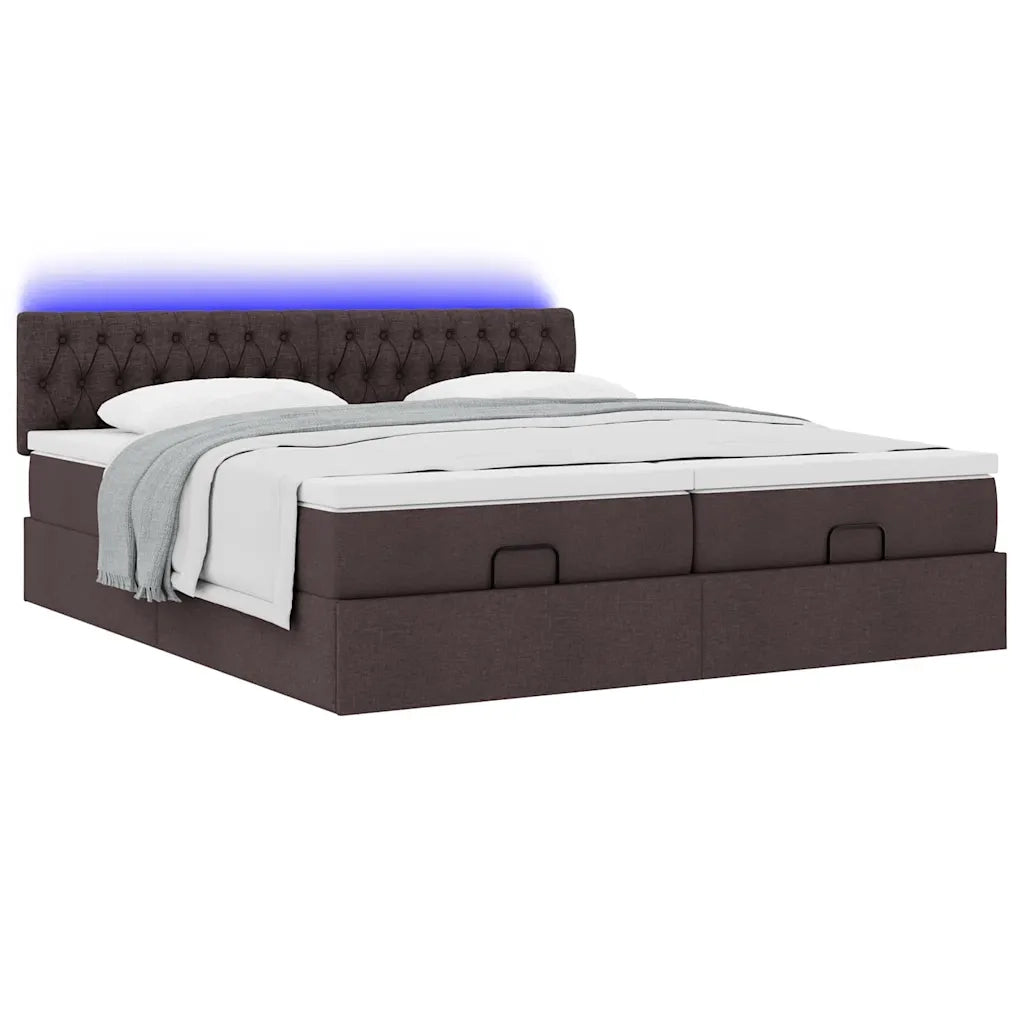 Struttura Letto Pouf con Materassi 200x200 cm in Tessuto 3312874