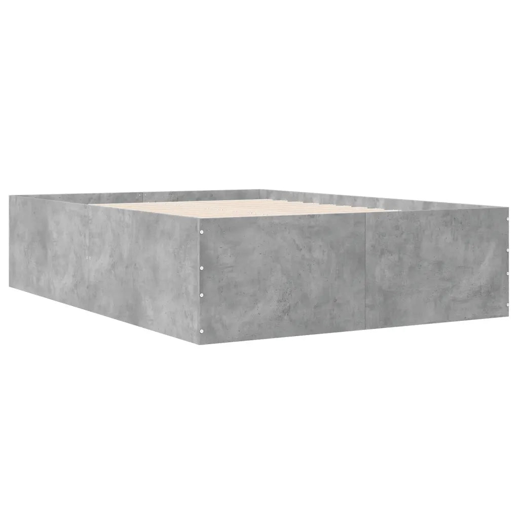 Letto matrimoniale | Letto per adulti | Giroletto Grigio Cemento 120x190 cm in Legno Multistrato