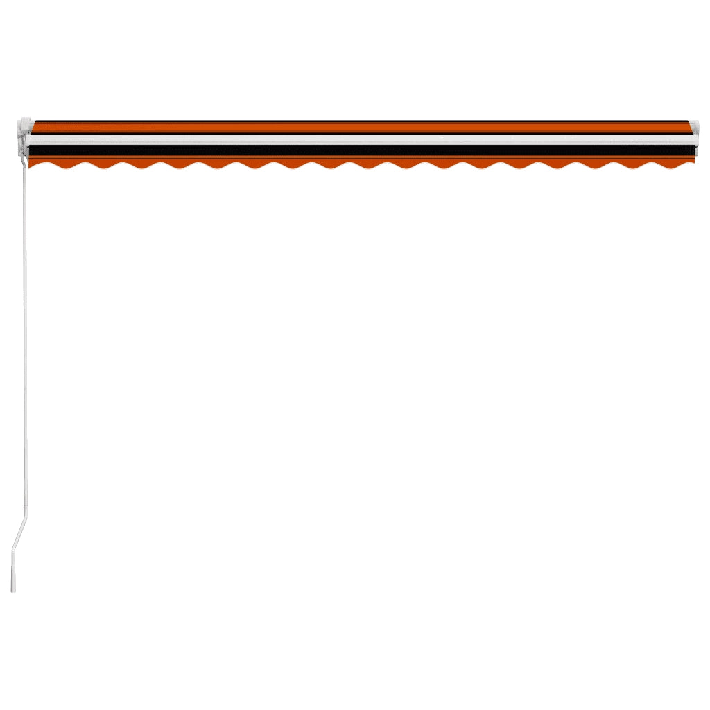 Tenda da Sole Retrattile Manuale 450x300 cm Arancione e Marrone 3051219