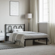 Giroletto con Testiera in Metallo Nero 107x203 cm 374237