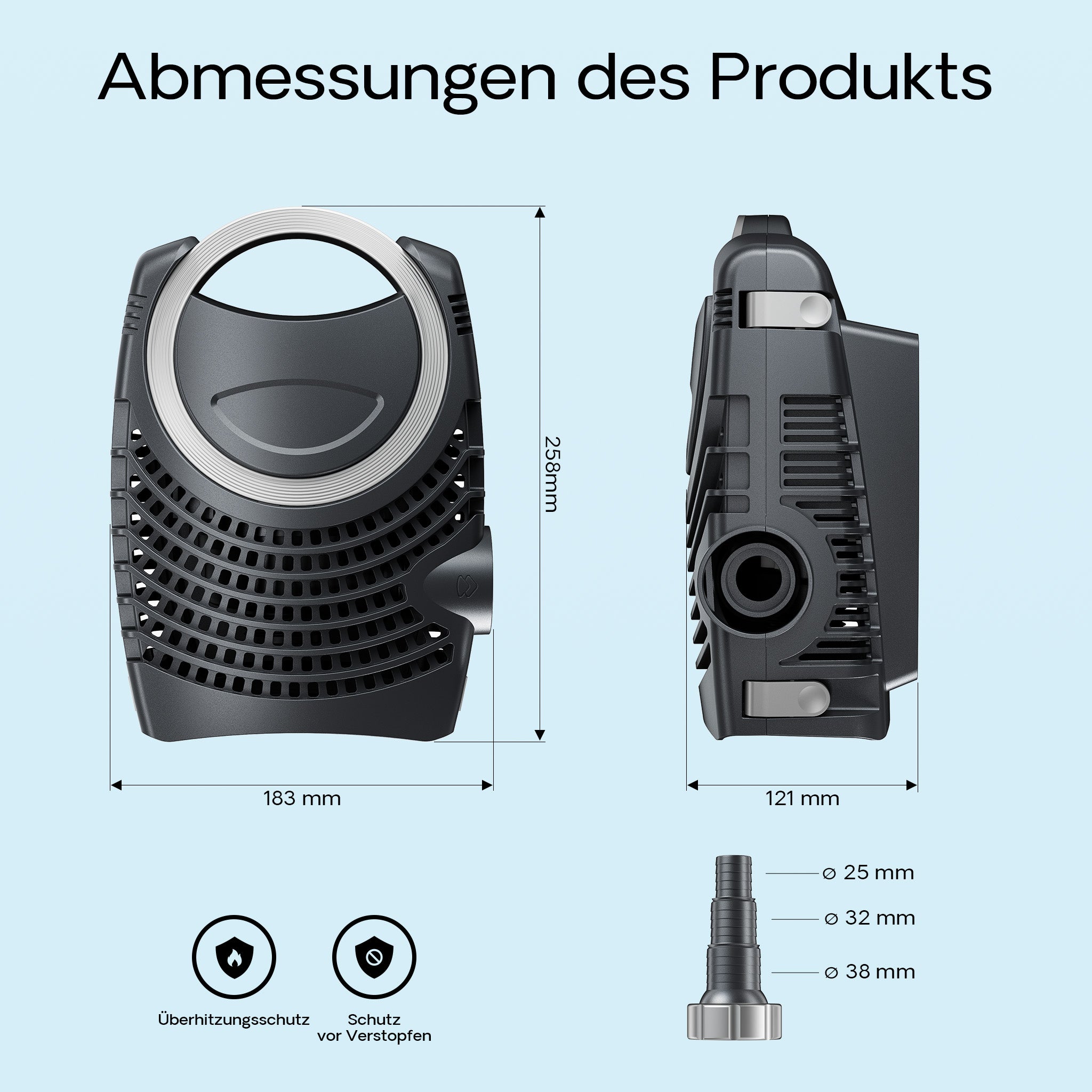 Pompa da laghetto NEO-16000 SuperECO 16000l/h 140W, per circolazione e filtrazione acqua