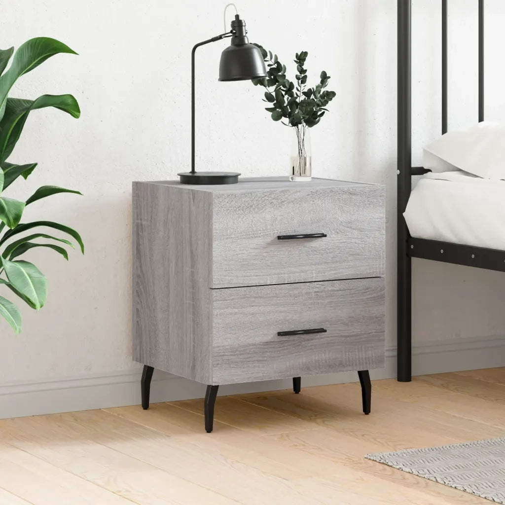 Comodino Grigio Sonoma 40x35x47,5 cm in Legno Multistratocod mxl 105265