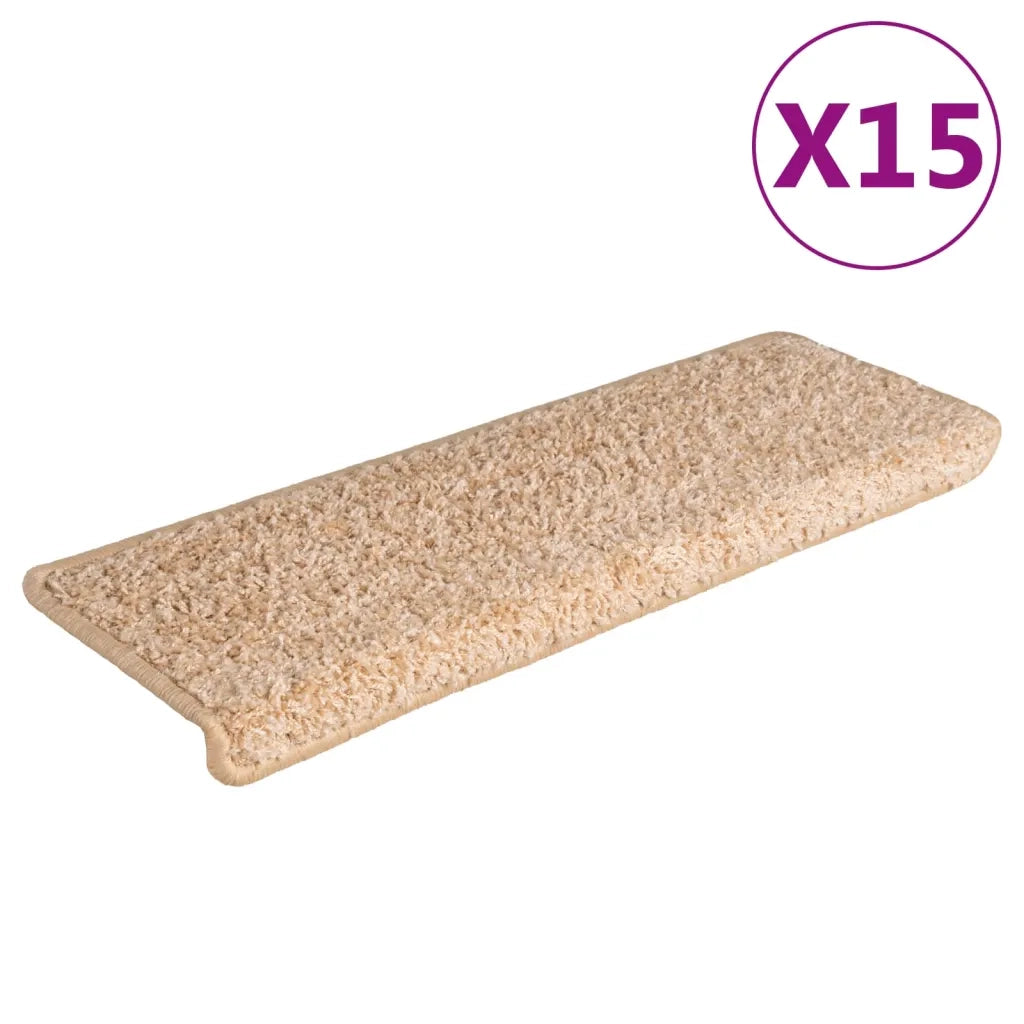 Tappetini per scale 15 pz 65x21x4 cm Oro Bordo rettangolare 326202