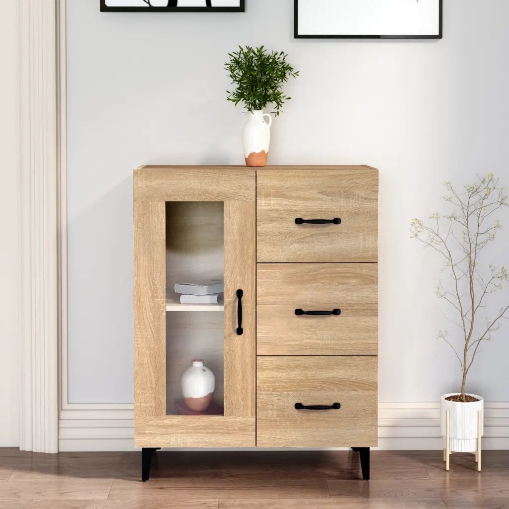 Credenza Rovere Sonoma 69,5x34x90 cm in Legno Multistrato