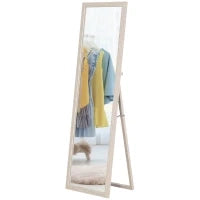 Specchio a figura intera 160 x 50 cm, versatile, design rettangolare con cornice, Bianco