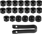 Set di 20 caps per pneumatico nero - Protezione per pneumatici - 17 mm - Antifurto
