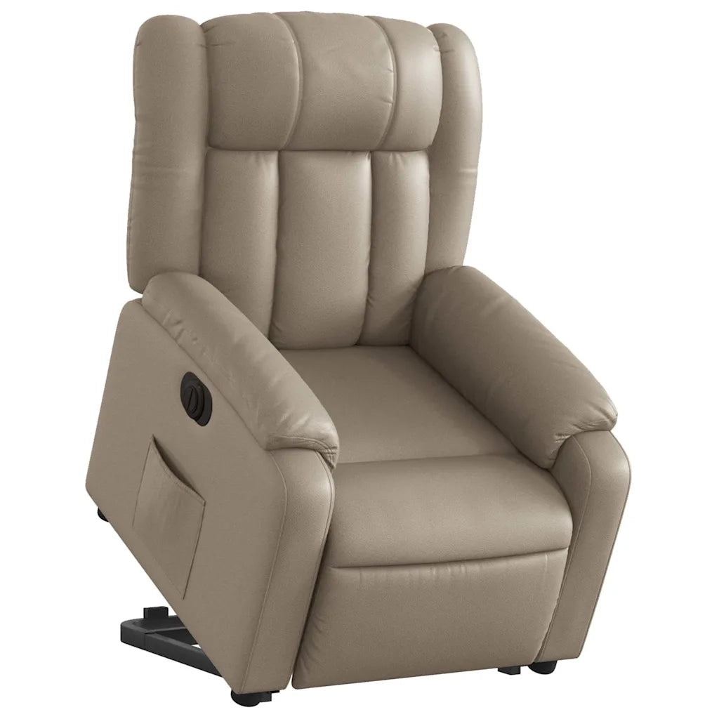 Poltrona Alzapersona Reclinante Elettrica Cappuccino Similpelle