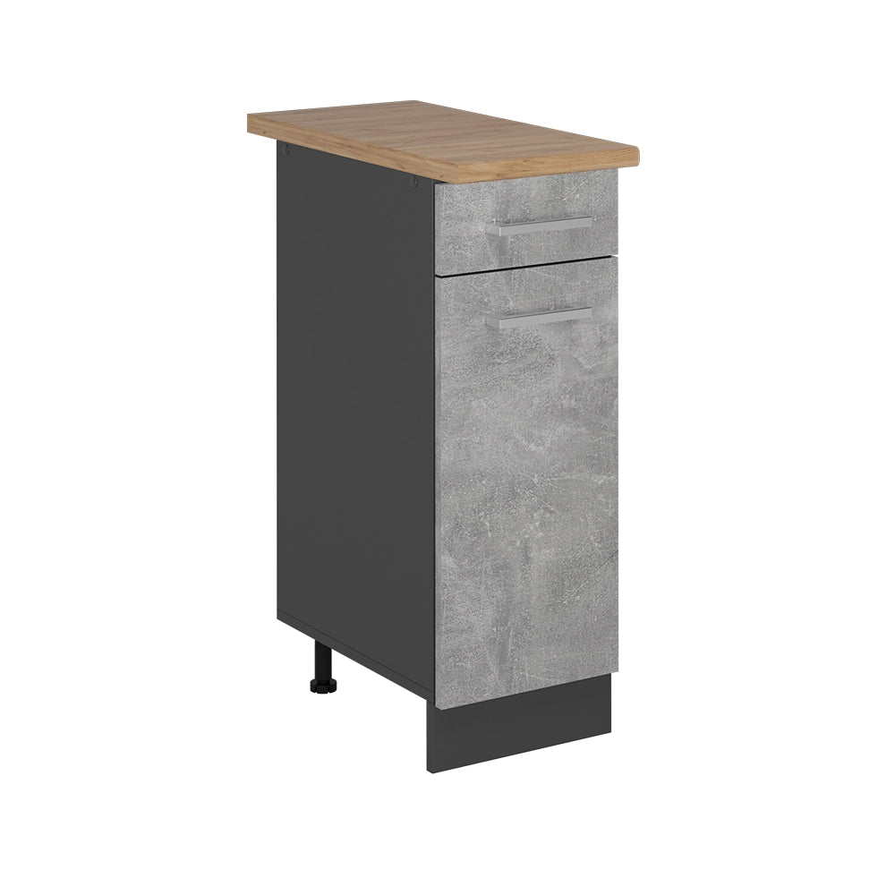 Vicco Mobiletto base per cucina Calcestruzzo 30 cm , PL Rovere