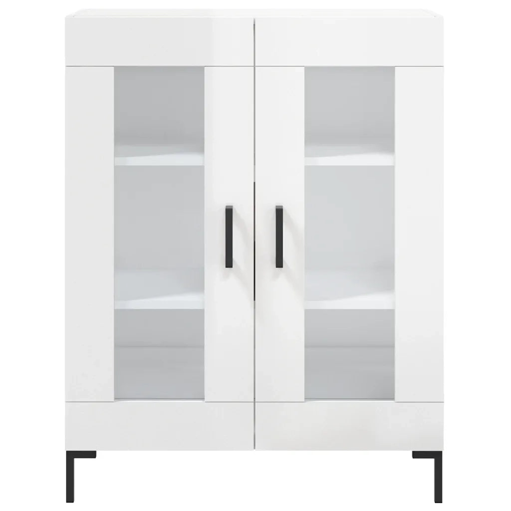 Credenza-Buffet-Armadio da cucina 69,5x34x90 cm in Legno Multistrato Bianco Lucido 459904