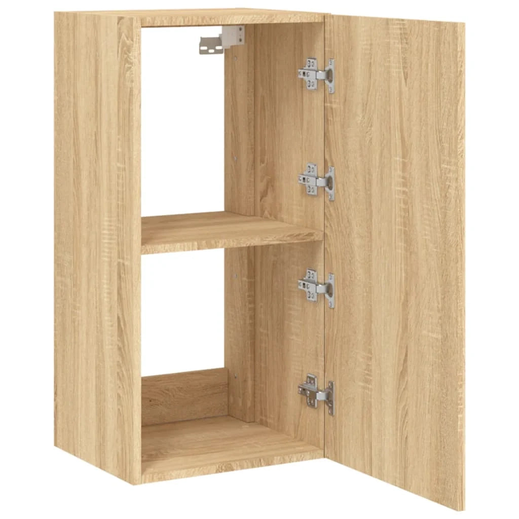 Mobile TV multimediale mensola TV credenza mobile TV sala da pranzo soggiorno parete attrezzata per camera da letto con luci LED rovere Sonoma 40,5 x 35 x 80 cm marrone 02_0028016