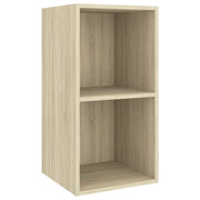 Mobile TV modulare a parete moderno con vano contenitore 37 x 37 x 72 cm realizzato in legno ingegnerizzato di rovere Sonoma 02_0047850