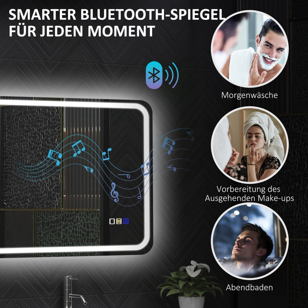 Specchio da Bagno con LED ¨C Xylo ¨C 3 Colori Regolabili Anti-Appannamento Argento