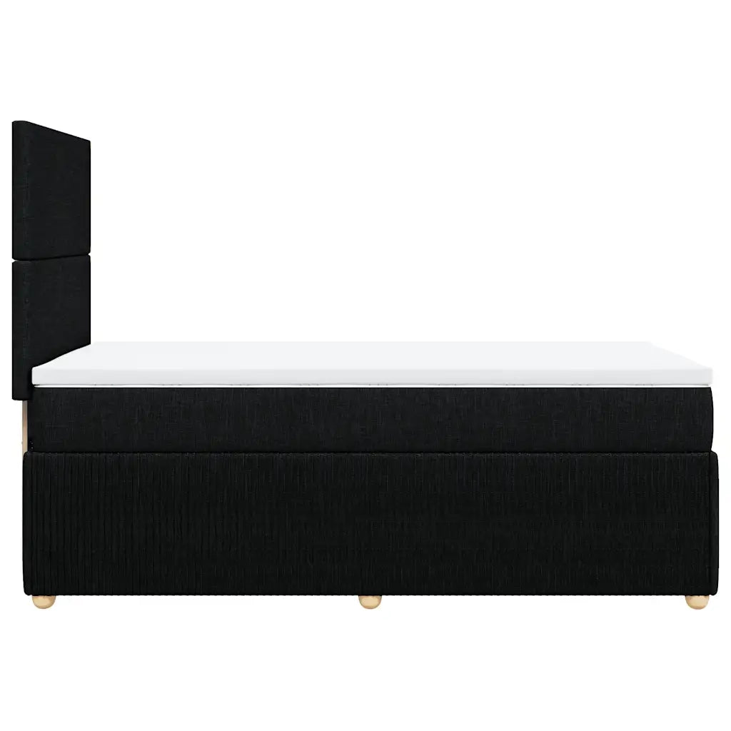 Giroletto a Molle con Materasso Nero 90x200 cm in Tessuto