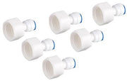 Connessione rapida 1/4 a 1/2 femmina - 6 pezzi - Adattatore per filtro acqua - Osmosi inversa - Prezioso in plastica - Installazione semplice - Fitting filtro acqua