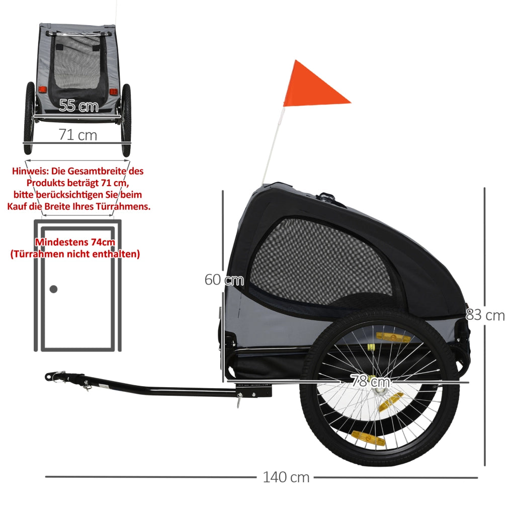 Trasportino per cani con rete e copertura ¨C zephmum ¨C 140x71x83 cm nero