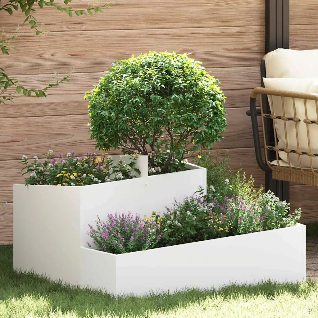 Fioriere | Cassetta per fiori | Vaso da giardino Bianco 80 x 80 x 50 cm