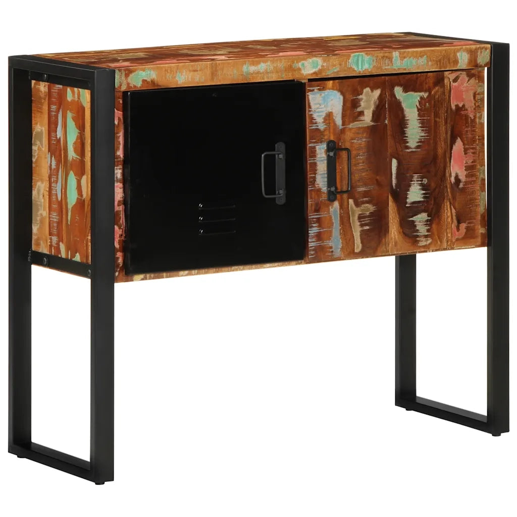Tavolo Consolle Multicolore 90x35x75 cm Legno Massello Recupero