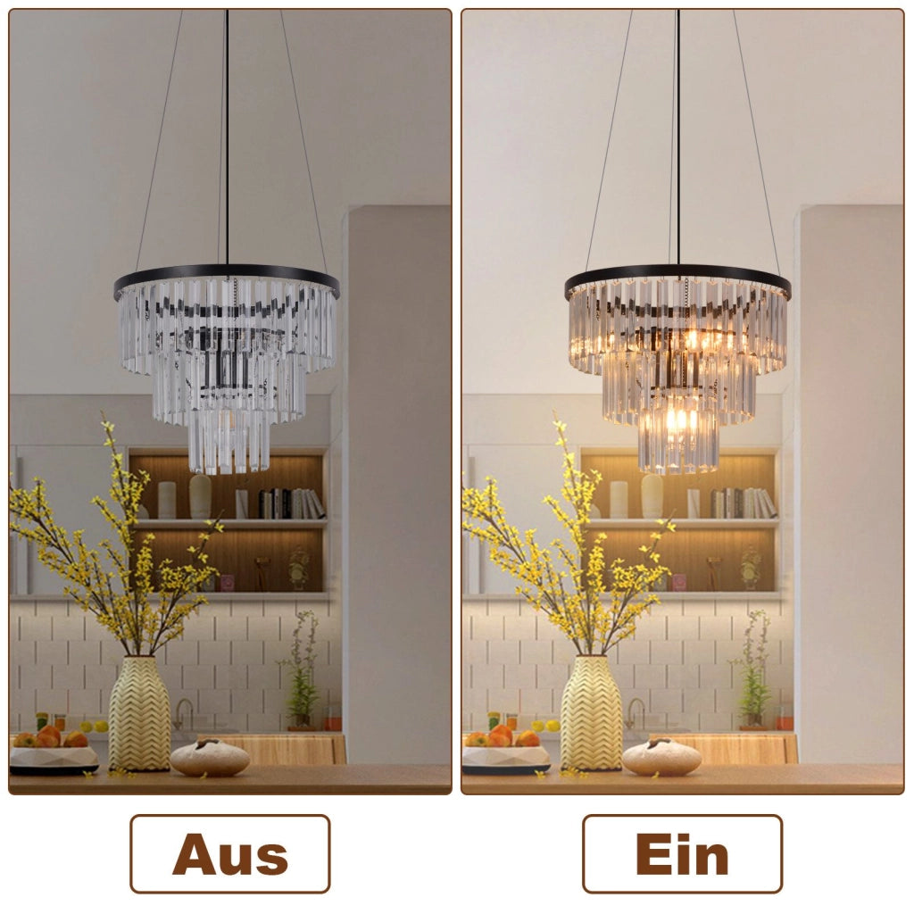 Lampada a sospensione ZMH per sala da pranzo E27 design in cristallo lampada a sospensione per soggiorno cucina