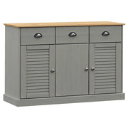 Credenza | Madia | Buffet da pranzo | Armadio da pranzo Cassetti VIGO 113x40x75 cm Legno Massello Pino Grigio