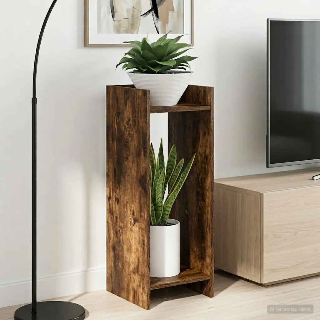 Supporto per piante Quercia Affumicata 30 x 30 x 80 cm 899586