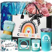 Regalo per la mamma - Scatola di regalo elegante - Borsa da portare - Tazza termica - Candelabro profumato - Calze di cotone