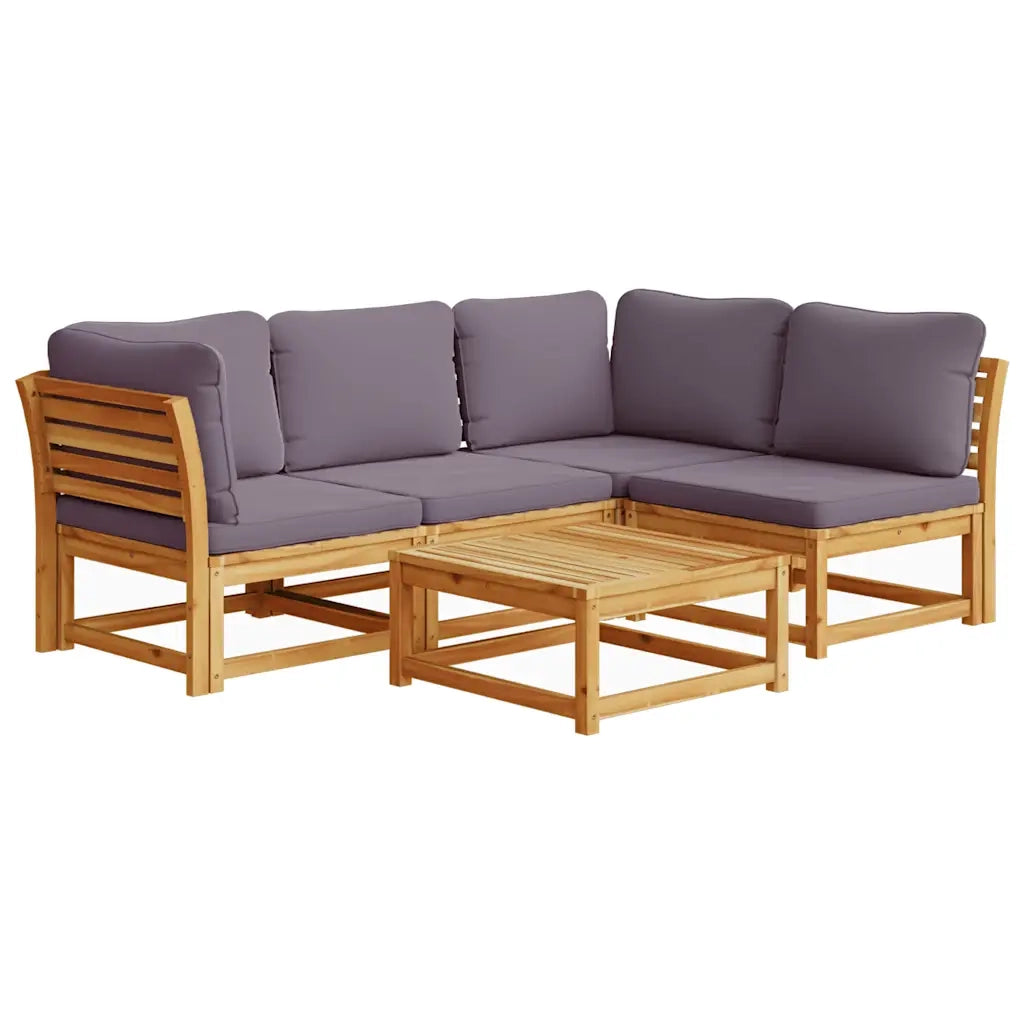 Set Salotto da Giardino 5 pz con Cuscini Legno Massello Acaciacod mxl 92351