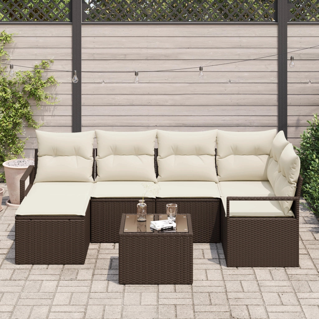 Set divani giardino 6 pezzi con cuscini polyrattan grigio