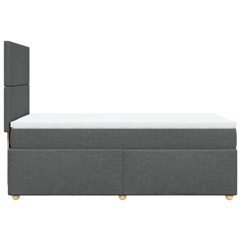 Giroletto a Molle con Materasso Grigio Scuro 90x200 cm Tessuto