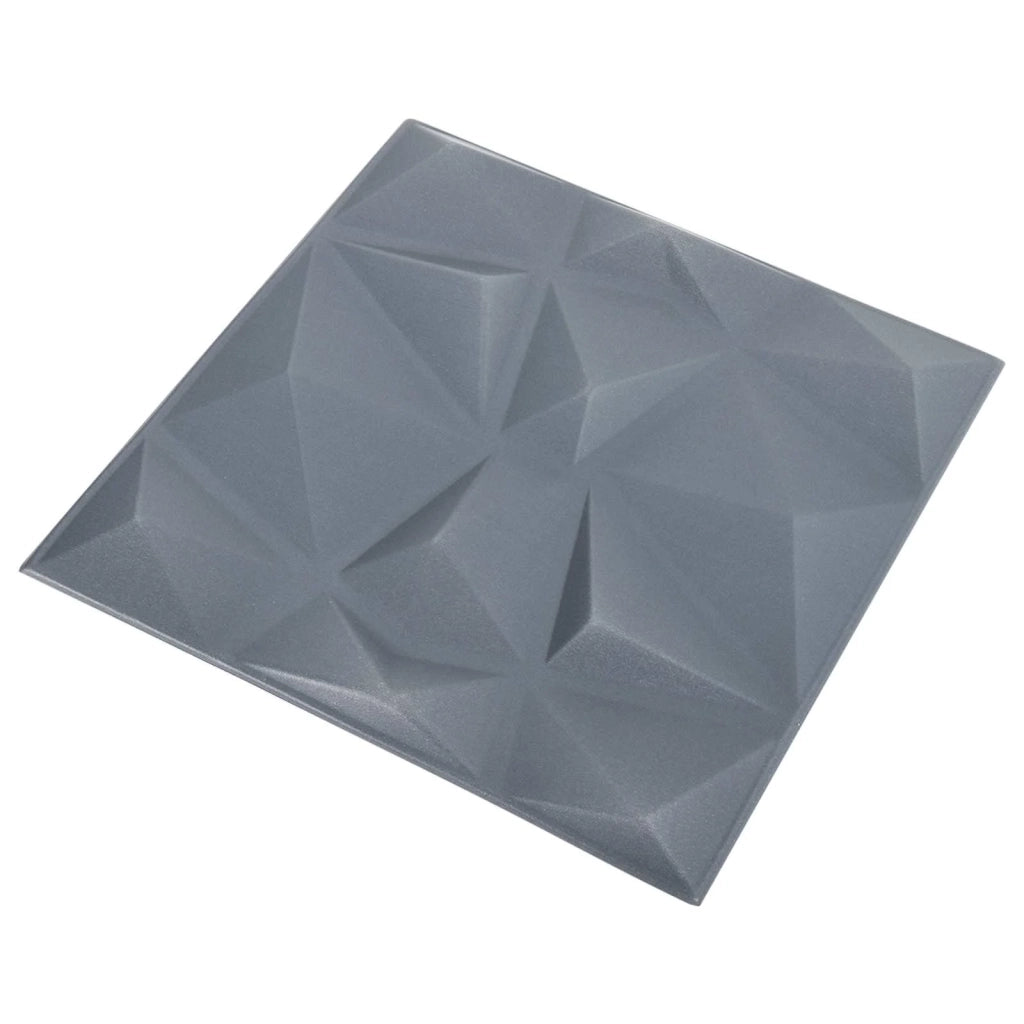 Pannelli da parete 12 pcs Origami Grigio 50 x 50 cm Schiuma XPS