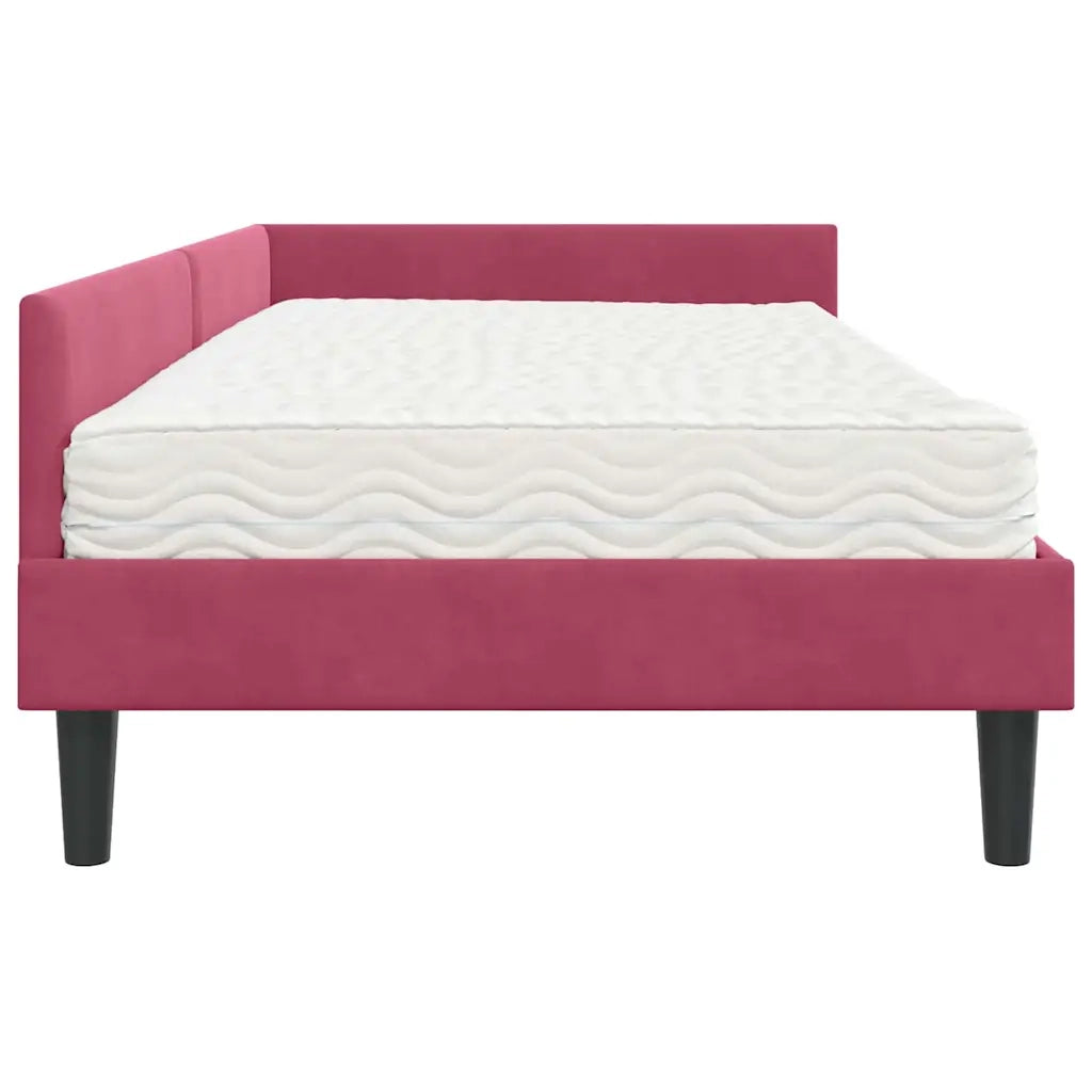 Struttura Letto Angolare con Materasso 2 pcs Verde Velluto 3393700